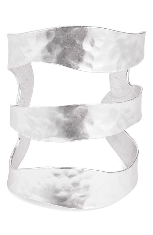 Shop Karine Sultan Stack Cuff Bracelet In Silver