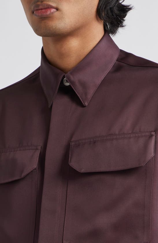Shop Jil Sander Slim Fit Twill Button-up Shirt In Plum