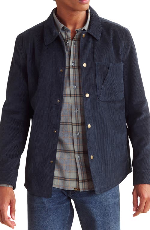 Billy Reid Leroy Corduroy Snap Front Shirt Jacket In Carbon Blue