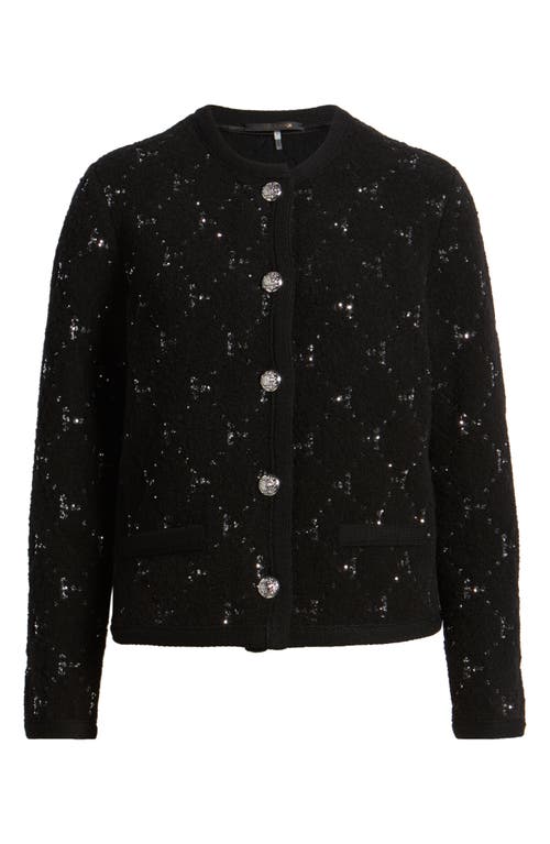 Shop Kobi Halperin Embellished Fuzzy Cardigan In Black