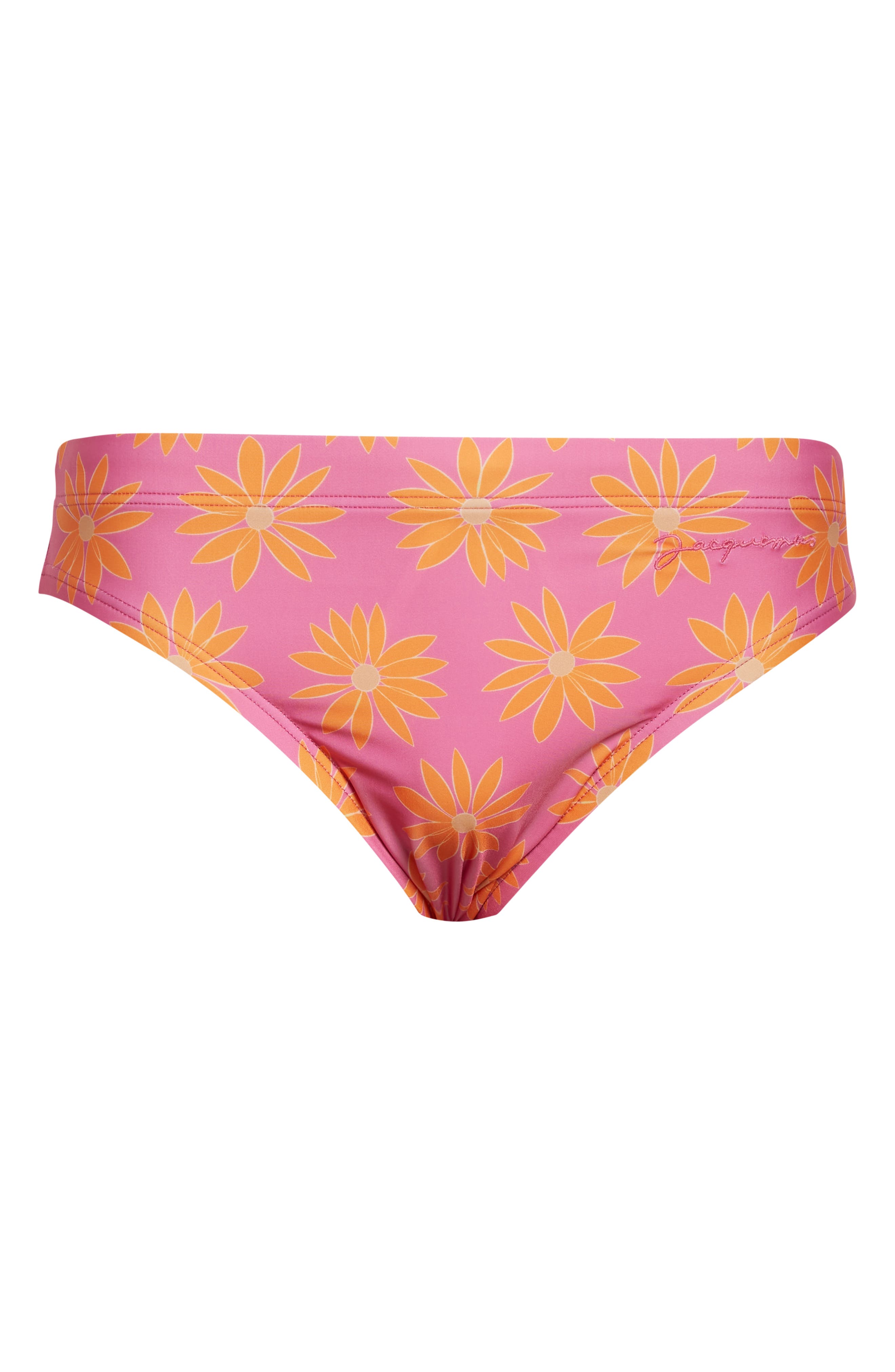Jacquemus Le Slip de Bain Swim Briefs in Print Orange/Pink Flowers at Nordstrom, Size 42 Us