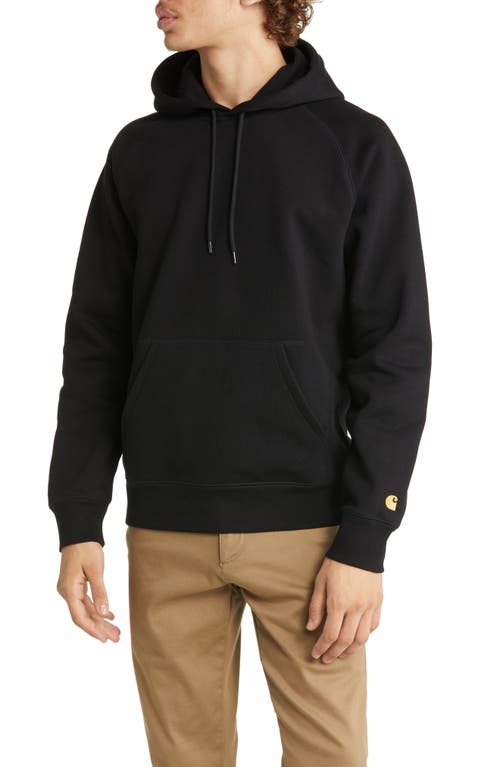 Carhartt Work In Progress Work In Progress Chase Cotton Blend Hoodie In Black/gold