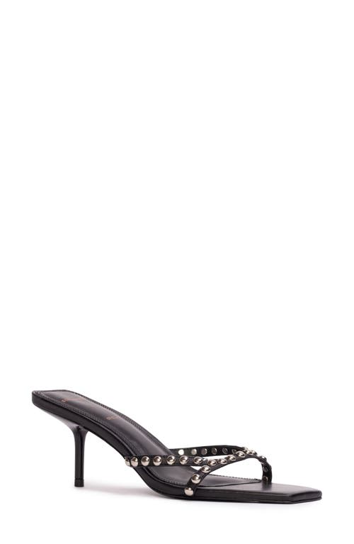 Leo Slide Sandal in Black Buffed Nappa Studs