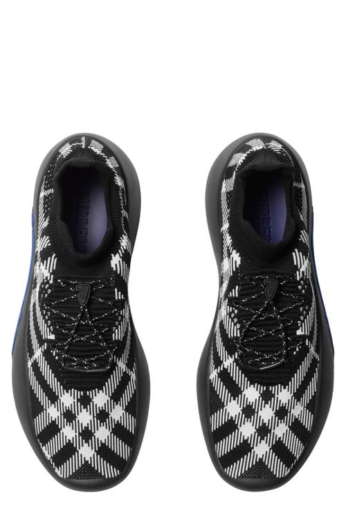 Burberry Neptune Check Logo Sneakers In Black