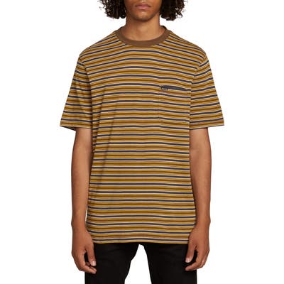Volcom Moore Stripe T-Shirt, Brown