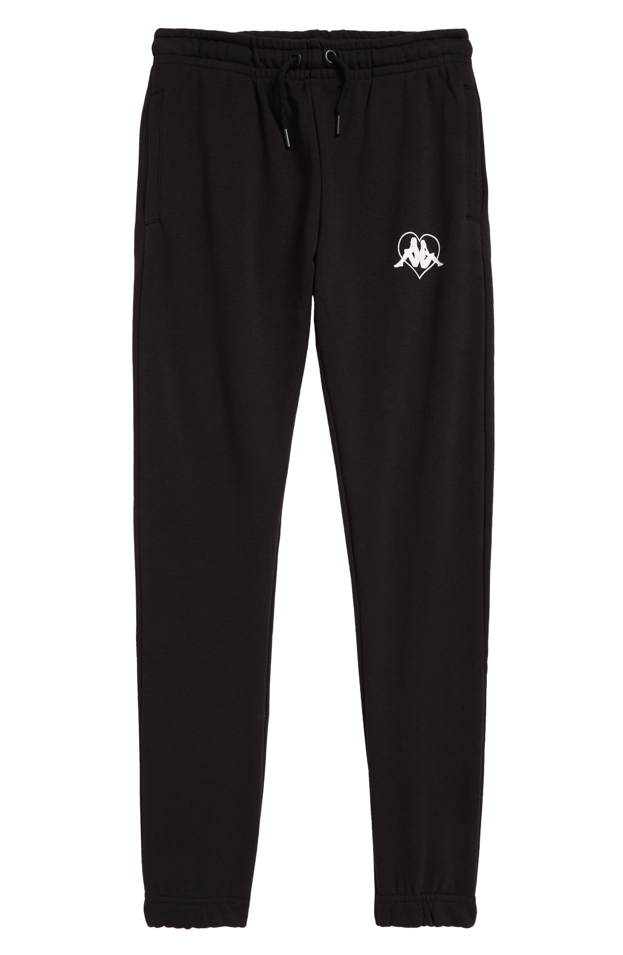 Kappa Kids' Authentic Katowice Track Pants in Black Smoke-White Bright at Nordstrom, Size 12Y Us