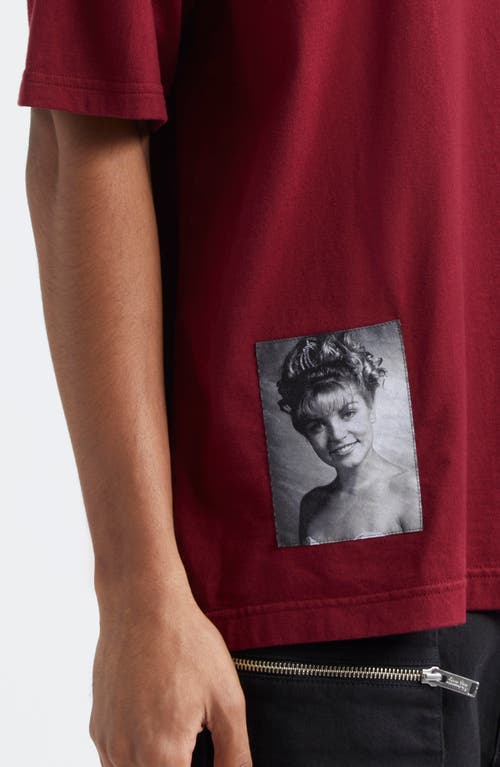 Shop Undercover 'twin Peaks' Oversize Cotton Graphic T-shirt In Dark Red