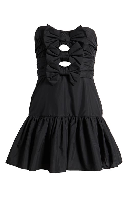 Shop Loveshackfancy Woodlow Strapless Minidress In Black