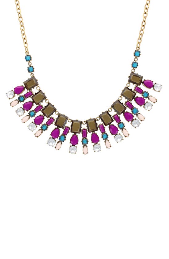 Shop Olivia Welles Azia Fan Crystal Necklace In Multi