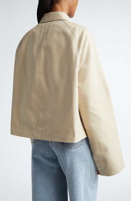 Shop Totême Toteme Oversize Crop Jacket In Sand