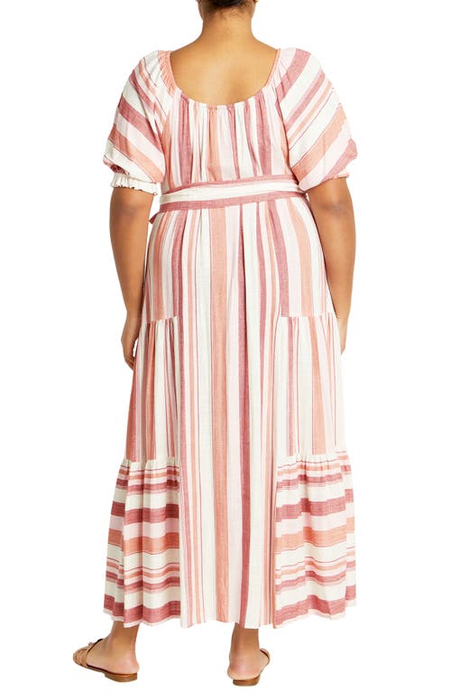 Shop City Chic Jemima Stripe Maxi Dress In Cosmo Stripe