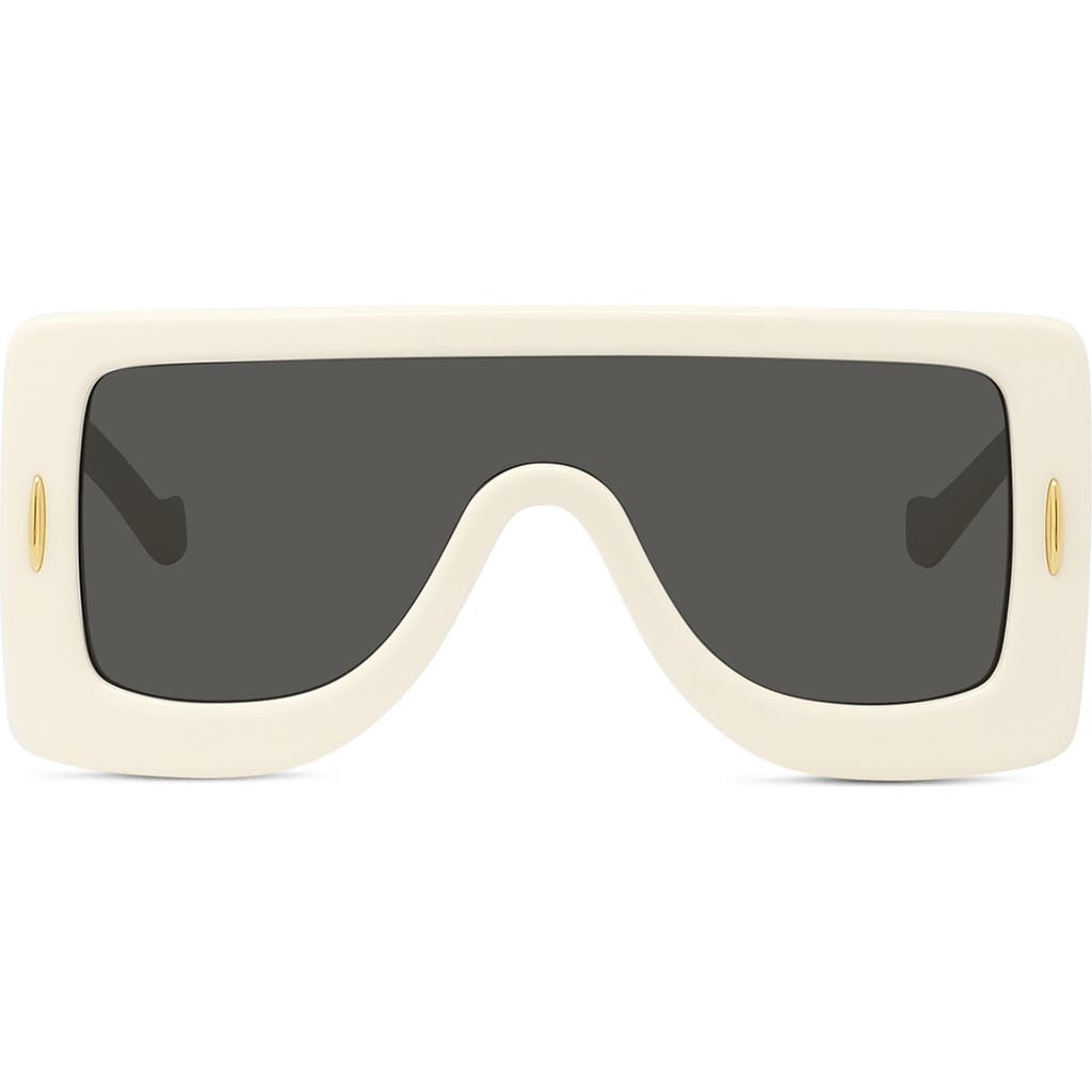 Loewe Chunky Anagram 122mm Square Sunglasses In Ivory/smoke