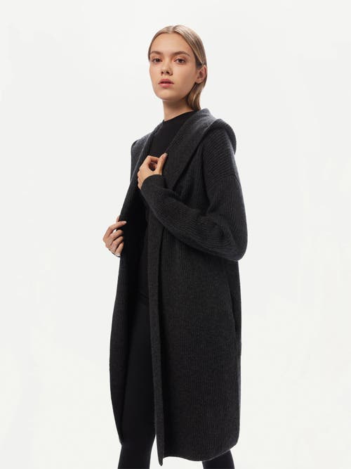 Shop Gobi Cashmere Cashmere Hooded Cardigan In Charcoal