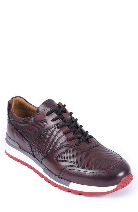 Burgundy mens sale tennis shoes