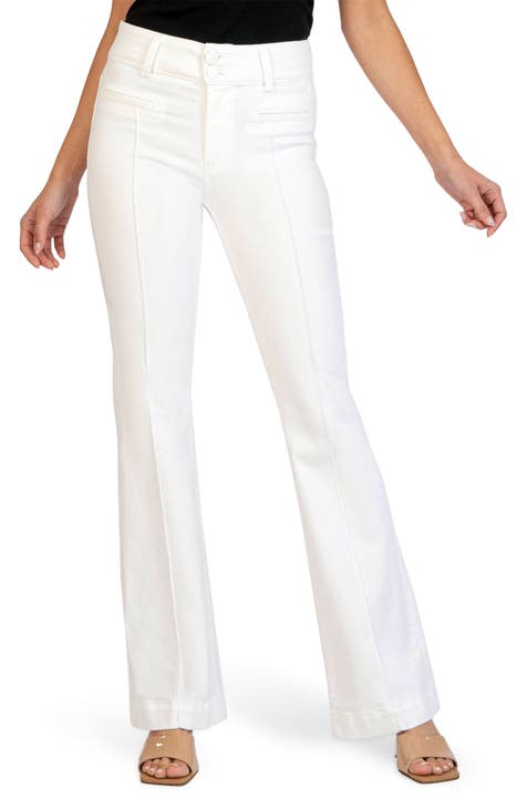 Ana High Waist Flare Jeans (Optic White)
