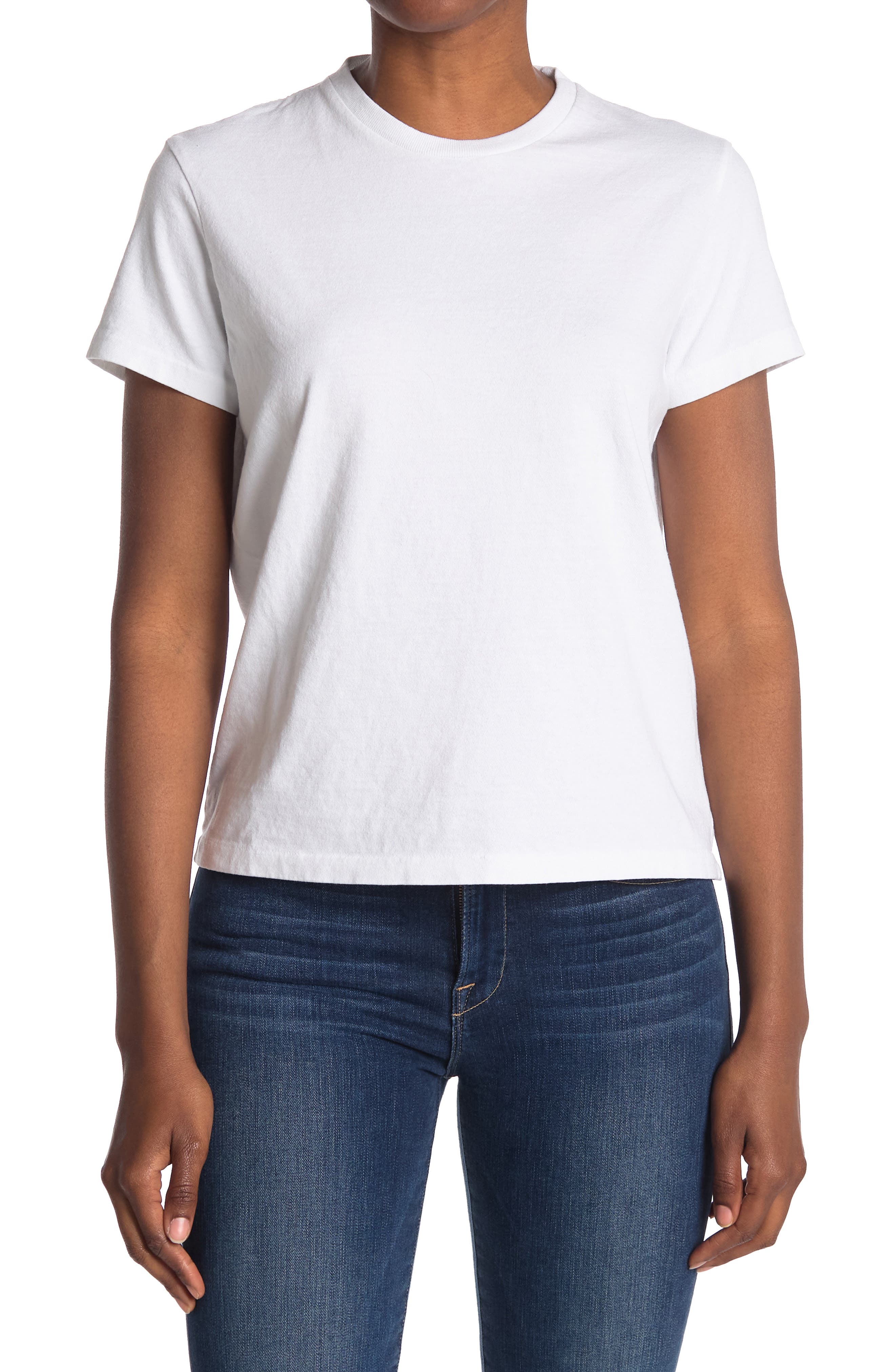 Re/done 70s Loose Cotton-blend Jersey T-shirt In Optic White