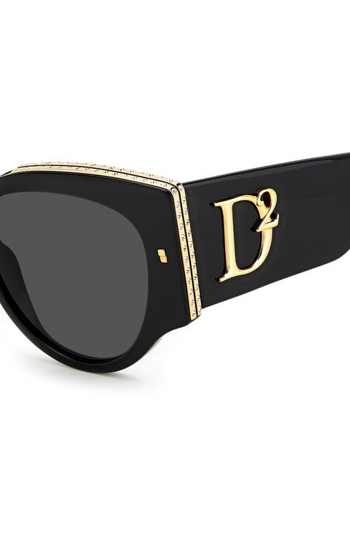 Shop Dsquared2 54mm Cat Eye Sunglasses In Black Gold/grey