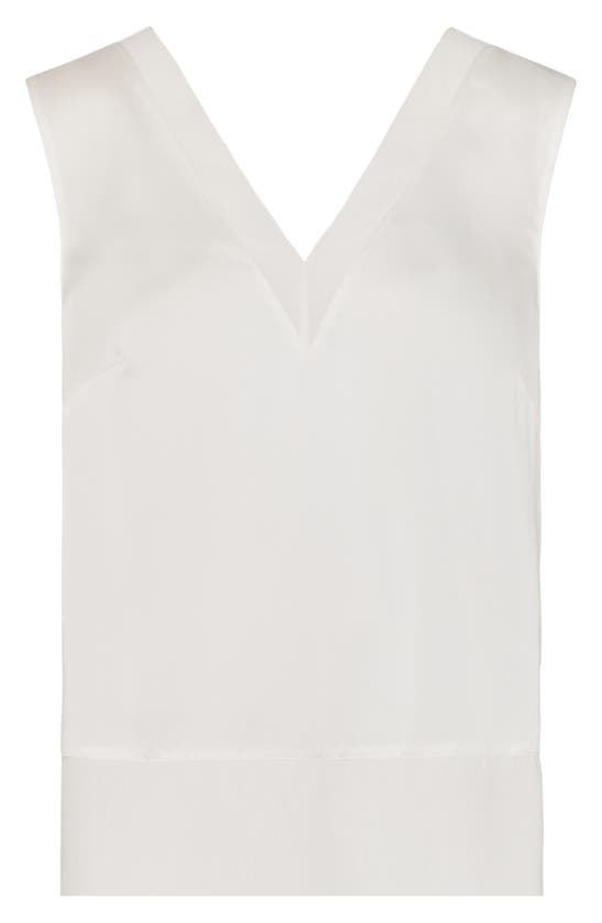 Shop Milly Avianna Sleeveless Satin Top In White