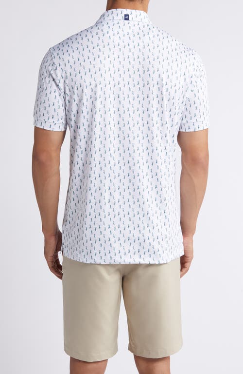 Mizzen + Main Mizzen+main Versa Trim Fit Print Performance Polo In Balsam Swing Easy