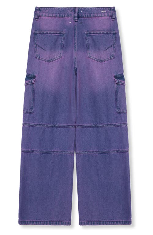 Shop Habitual Kids Kids' Overdyed Cargo Jeans In Purple