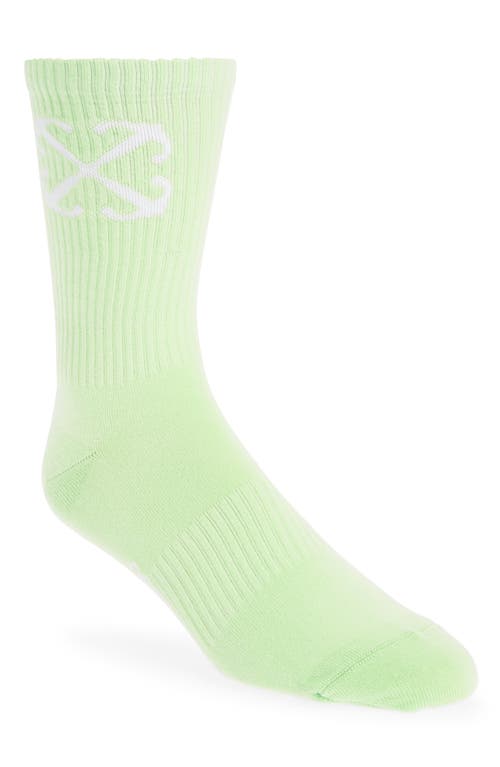 Arrow Mid Calf Socks in Fluo Green White
