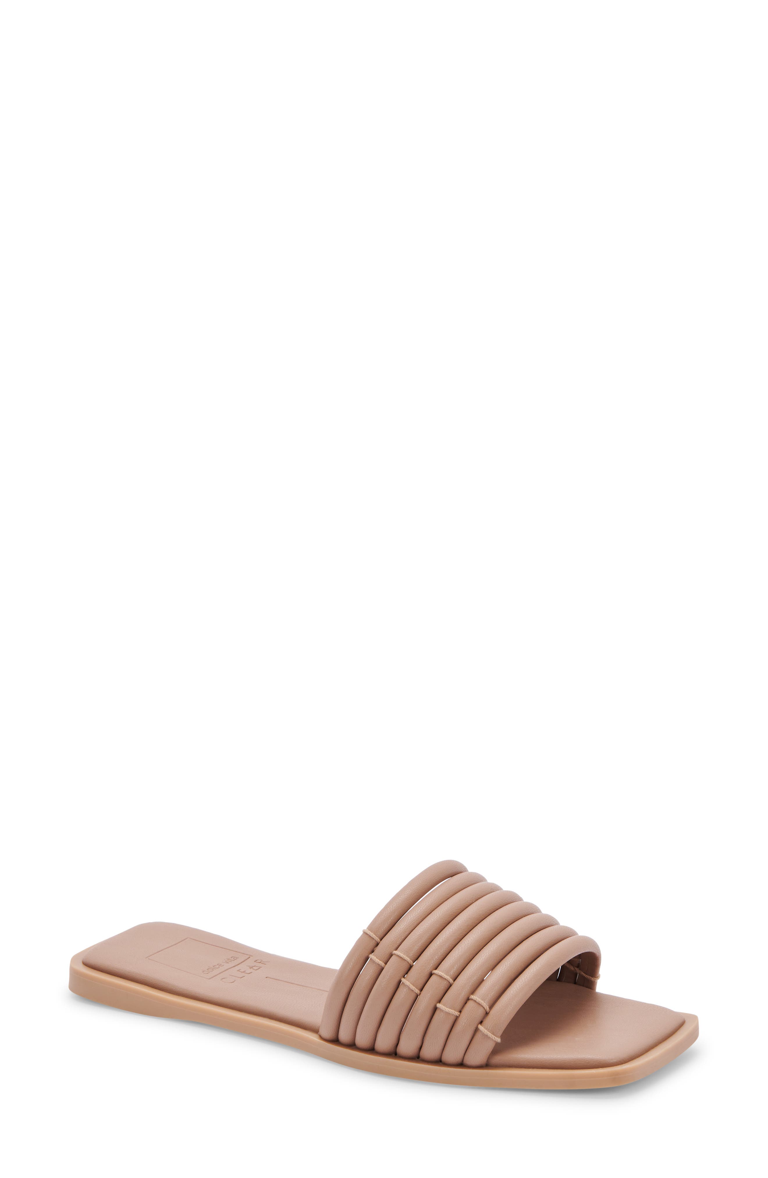 brown slip on sandals