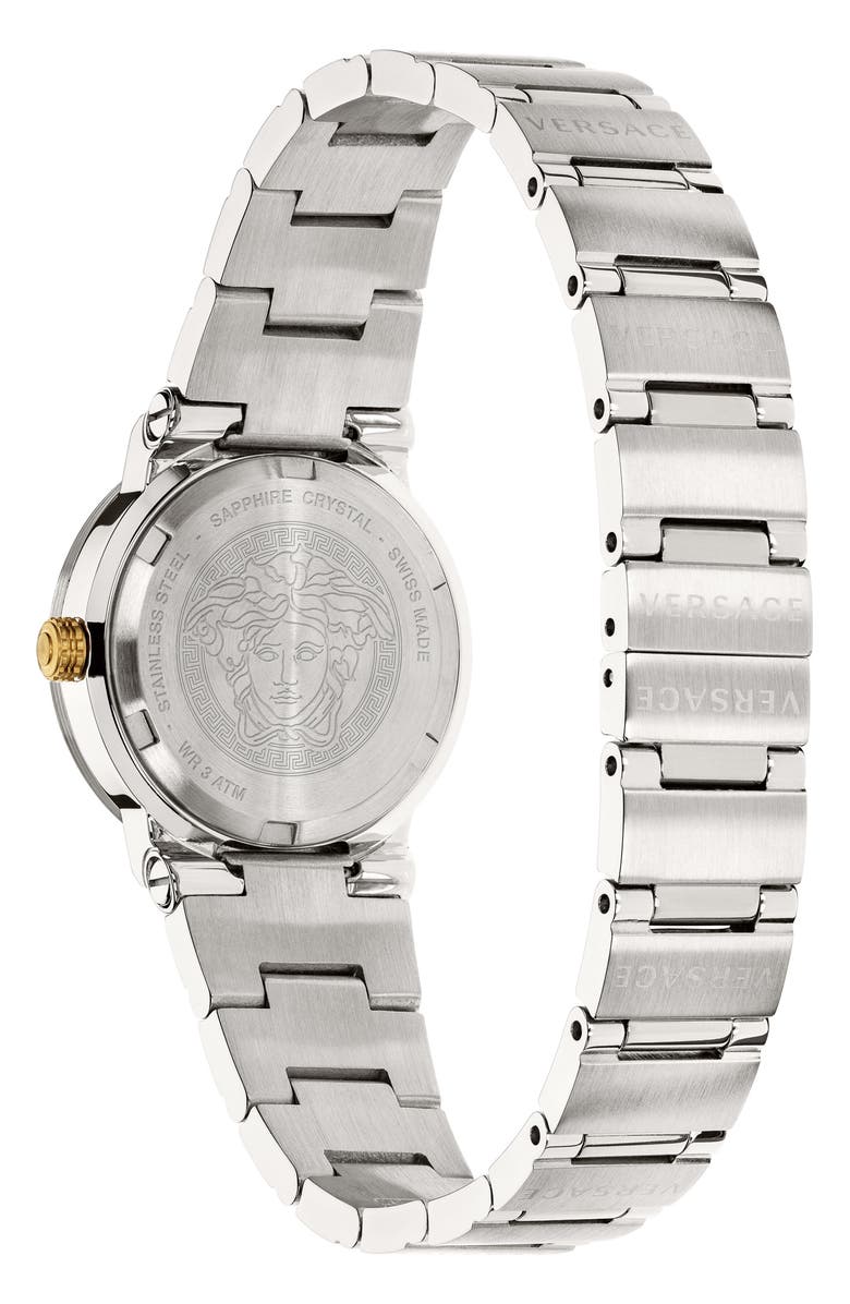 Versace Greca Logo Bracelet Watch, 27mm, Alternate, color, 