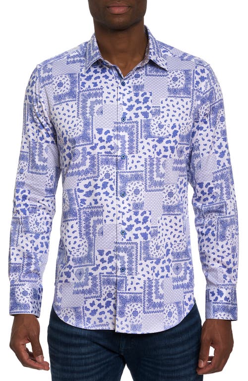 Robert Graham Vittoria Paisley Stretch Button-Up Shirt Blue Multi at Nordstrom,