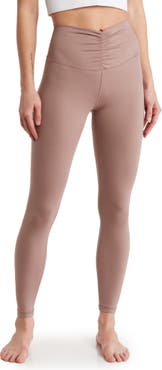 Yogalicious Womens Lux Ballerina Ruched Ankle Legging, - Antler - X Small