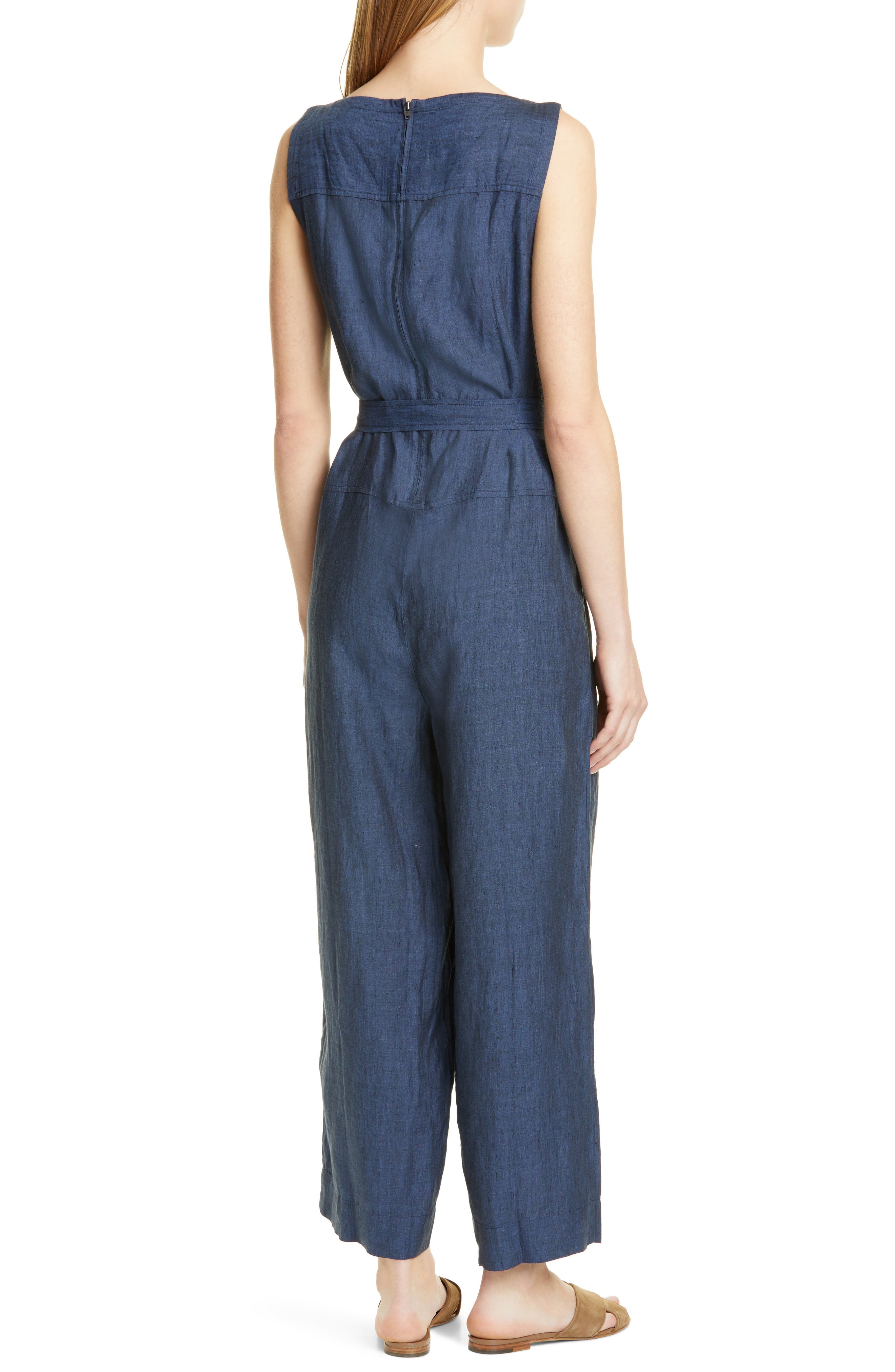 eileen fisher organic linen jumpsuit