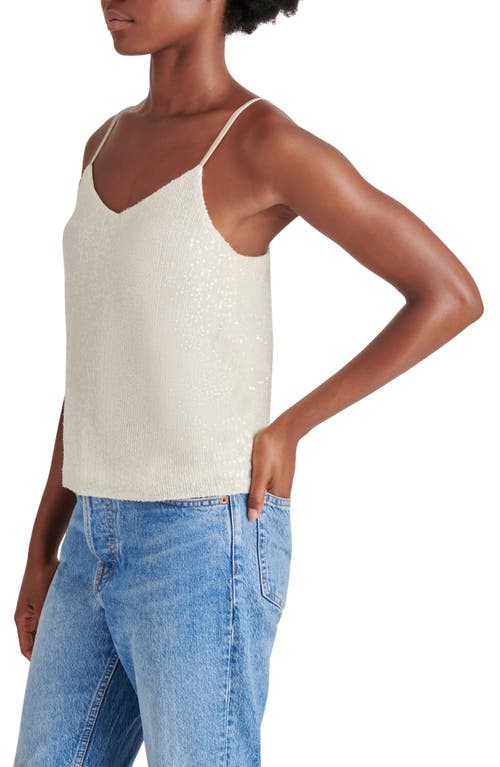 Steve Madden Stretch Sequin Camisole In Cream