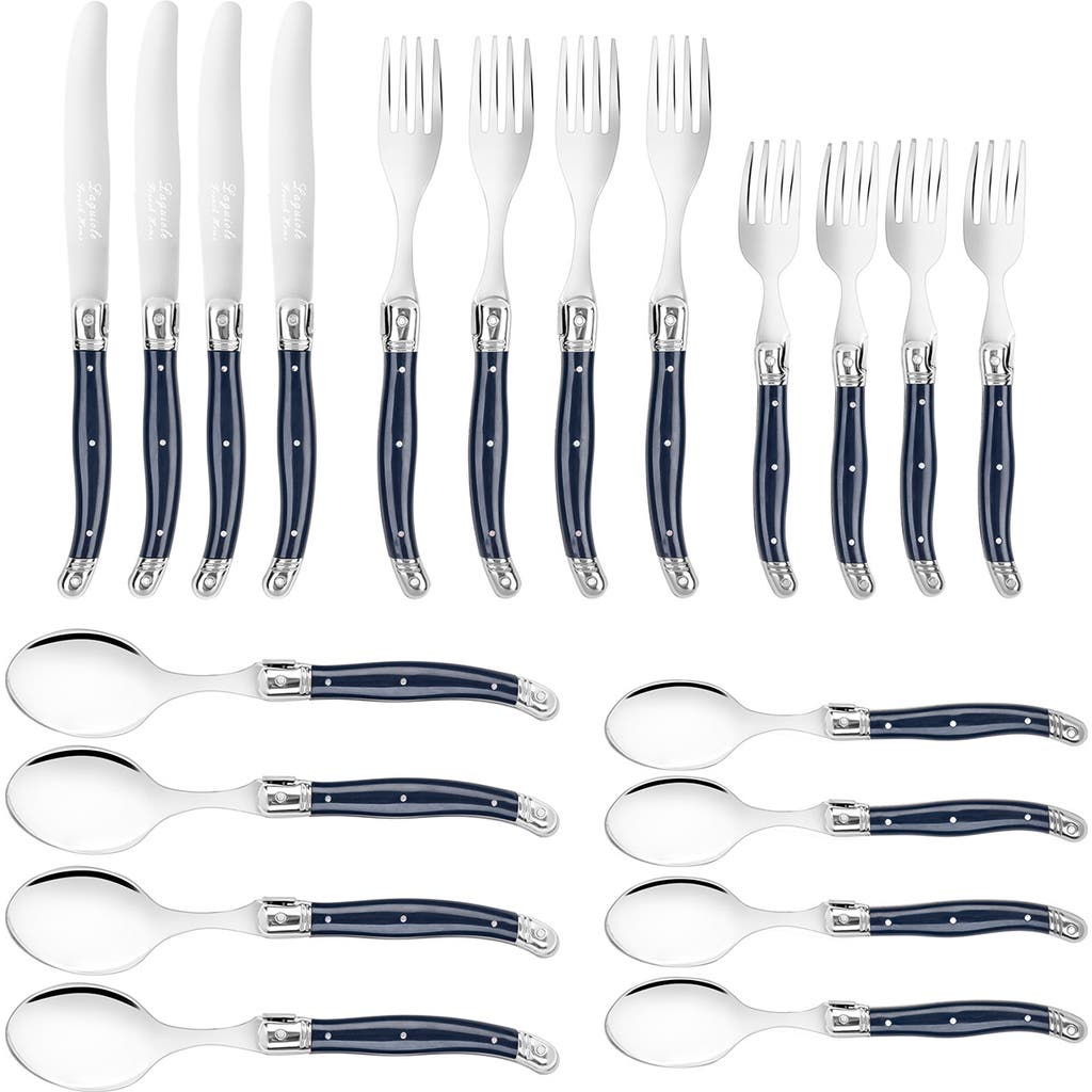 French Home 20-piece Laguiole Connoisseur Flatware Set In Navy Blue