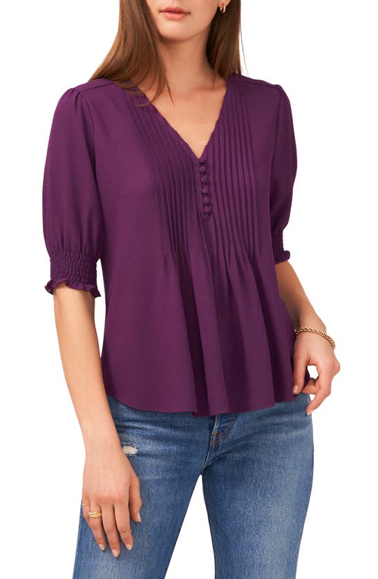 1.state Pleated Bib Top In Plum Purple