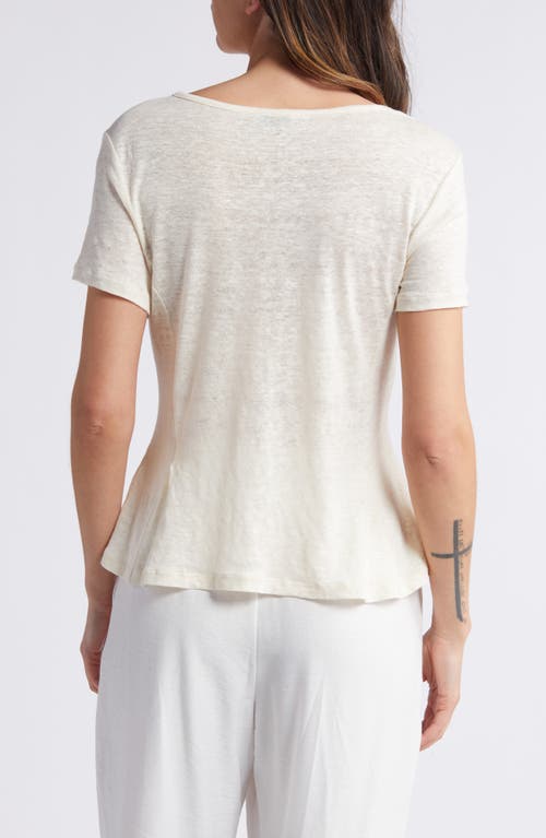 Shop Rue Sophie Anya Linen & Cotton T-shirt In Eggnog