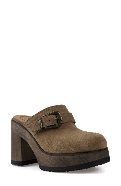 Candies Candie's Erynne Platform Clog In Taupe Suede