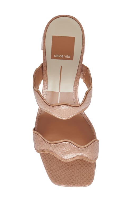 Dolce Vita Ilva Slide Sandal In Toffee Embossed Leather