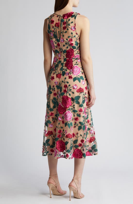Shop Sam Edelman Floral Embroidery A-line Dress In Pink Multi