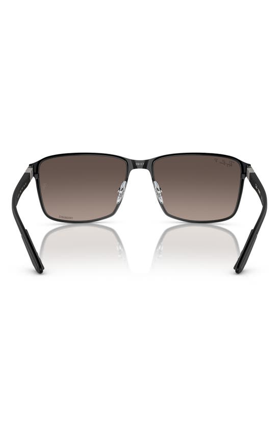 Ray Ban Chromance 55mm Polarized Square Sunglasses In Black/grey