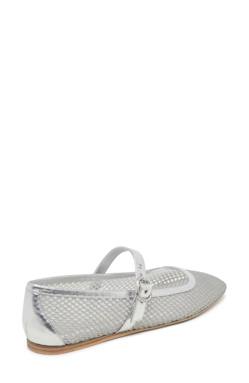 Shop Dolce Vita Rodni Mary Jane Flat In Silver Woven Mesh