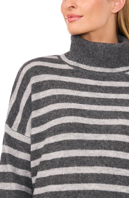 CECE CECE STRIPE TURTLENECK SWEATER 