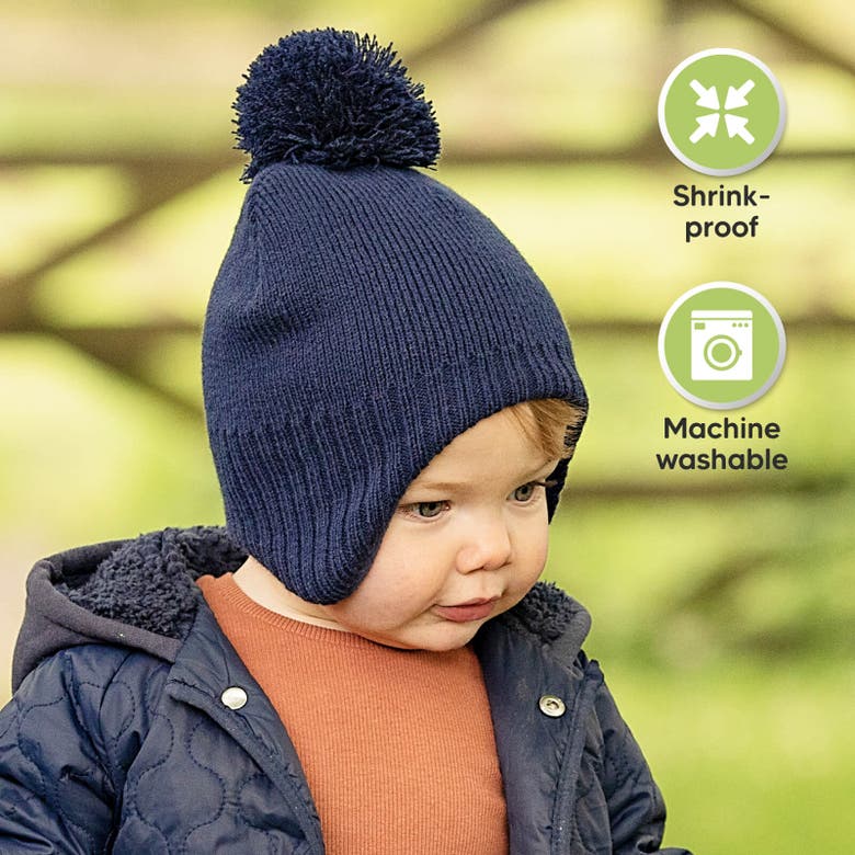 Shop Keababies Muff Knitted Beanie In Navy