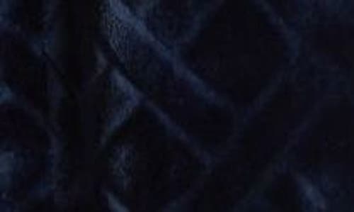 Shop Majestic International Crossroads Basket Weave Fleece Robe In Navy