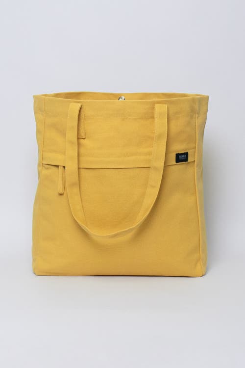 Shop Terra Thread Organic Cotton Canvas Work Tote Bag In Mustard Yellow