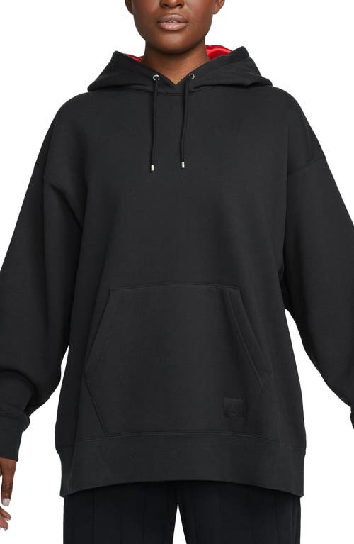 Flight Fleece Hoodie in Black/University Red