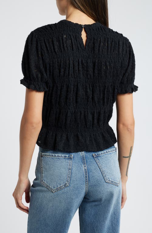 Shop Treasure & Bond Shirred Lace Top In Black