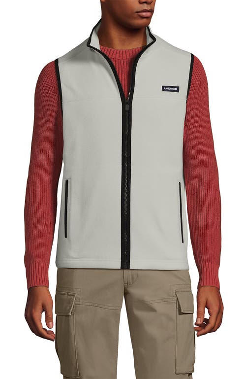 Lands' End Full Zip Fleece Vest In Soft Putty