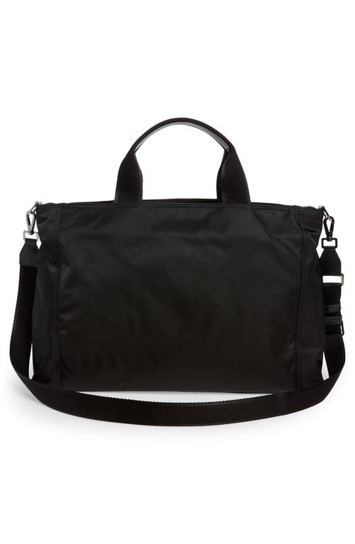 Dolce & Gabbana Black Gym Bag With Contrasting Logo Print In Polyamide Man In Black/blac