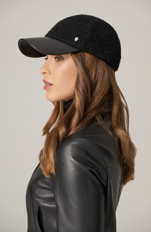 Shop Helen Kaminski Adelyn Wool Blend & Leather Baseball Cap In Black