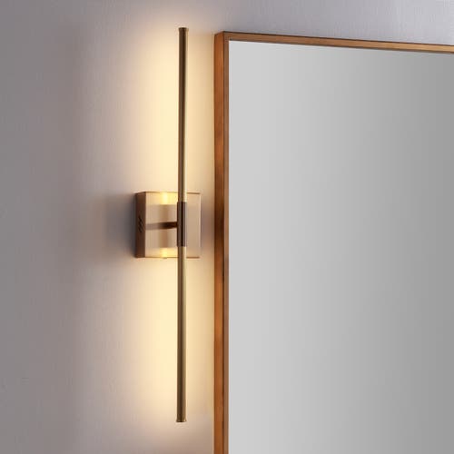 Jonathan Y Makena Modern Minimalist Dimmable Integrated Led Metal Wall Sconce In Gold