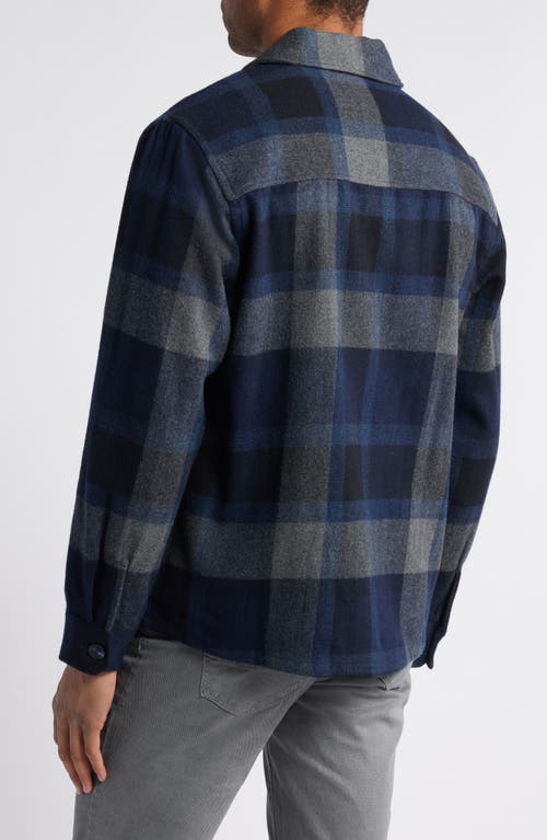 Brax Santiago Button-up Overshirt In Dark Navy